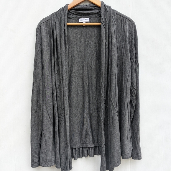 FASHION BUG women's gray open front cardigan - Picture 10 of 11